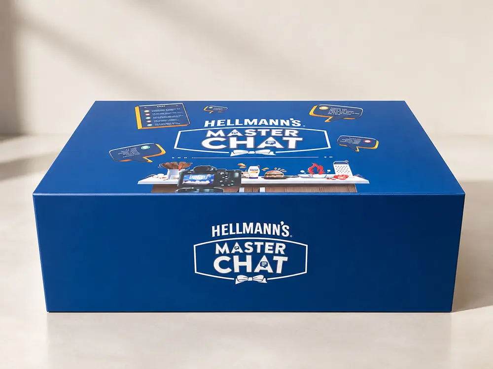 Caixa personalizada Audacce para a campanha Hellmann's Master Chat